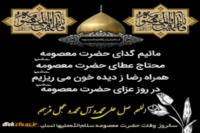 وفات شهادت گونه حضرت معصومه ( سلام الله علیها )