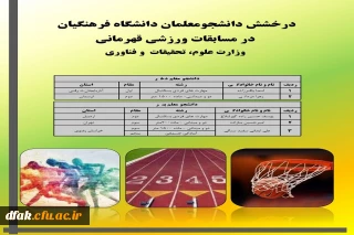 درخشش دانشجو معلم دانشگاه فرهنگیان ( پردیس آیت الله کمالوند) در مسابقات ورزشی قهرمانی دانشگاههای کشور 
